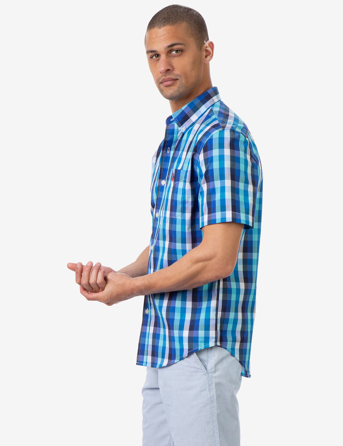 U.S. Polo Assn. Cotton Madras Plaid Short Sleeve Shirt