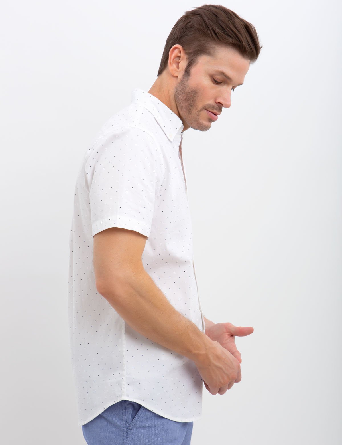 Men's Slim Fit Stretch Cotton Poplin Shirt