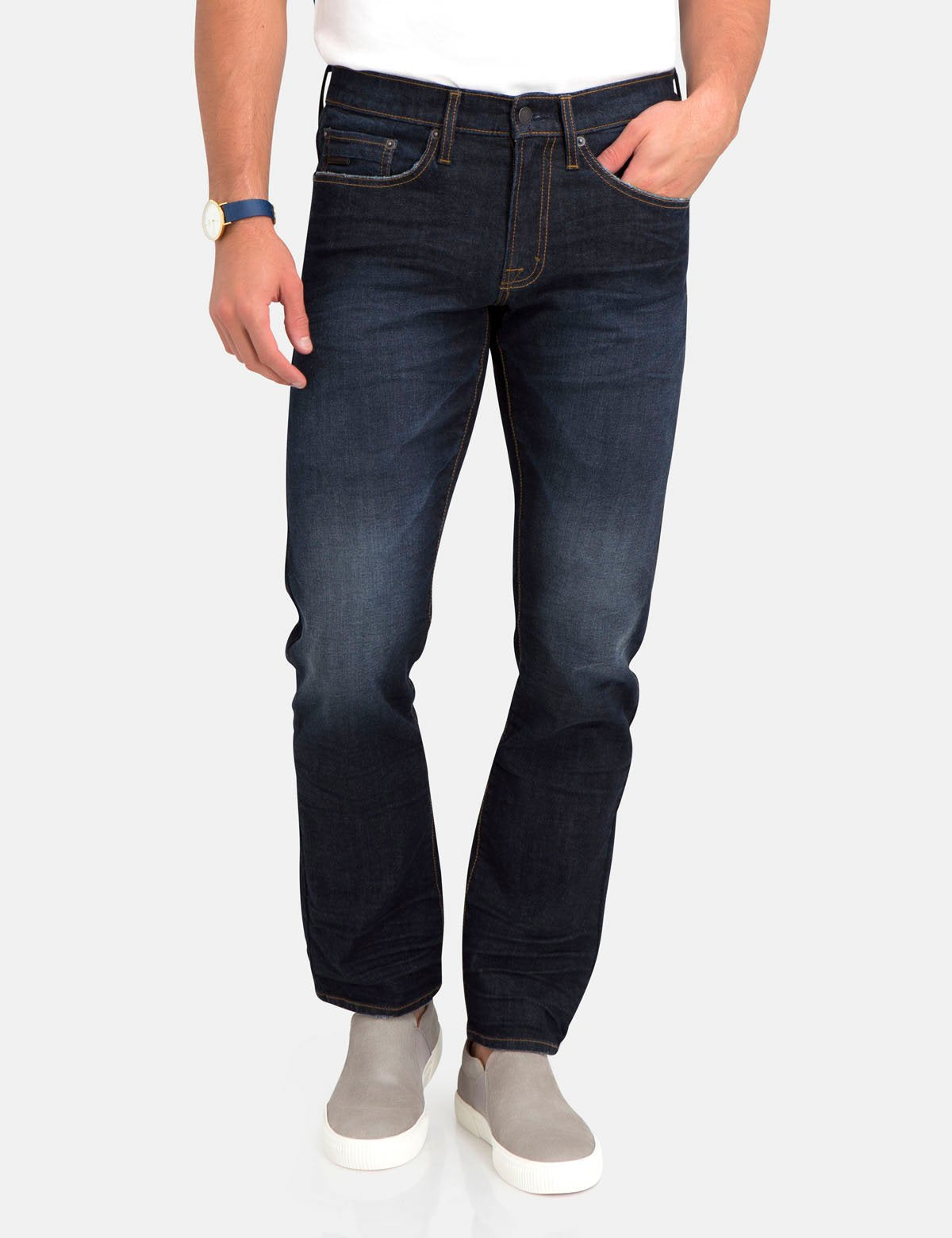 Men's Stretch Slim Straight Jeans - 5 Pocket Styling