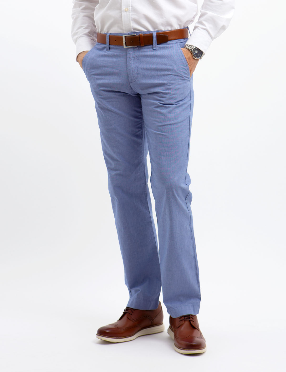 Slim Straight Stretch Dobby Pants for Men