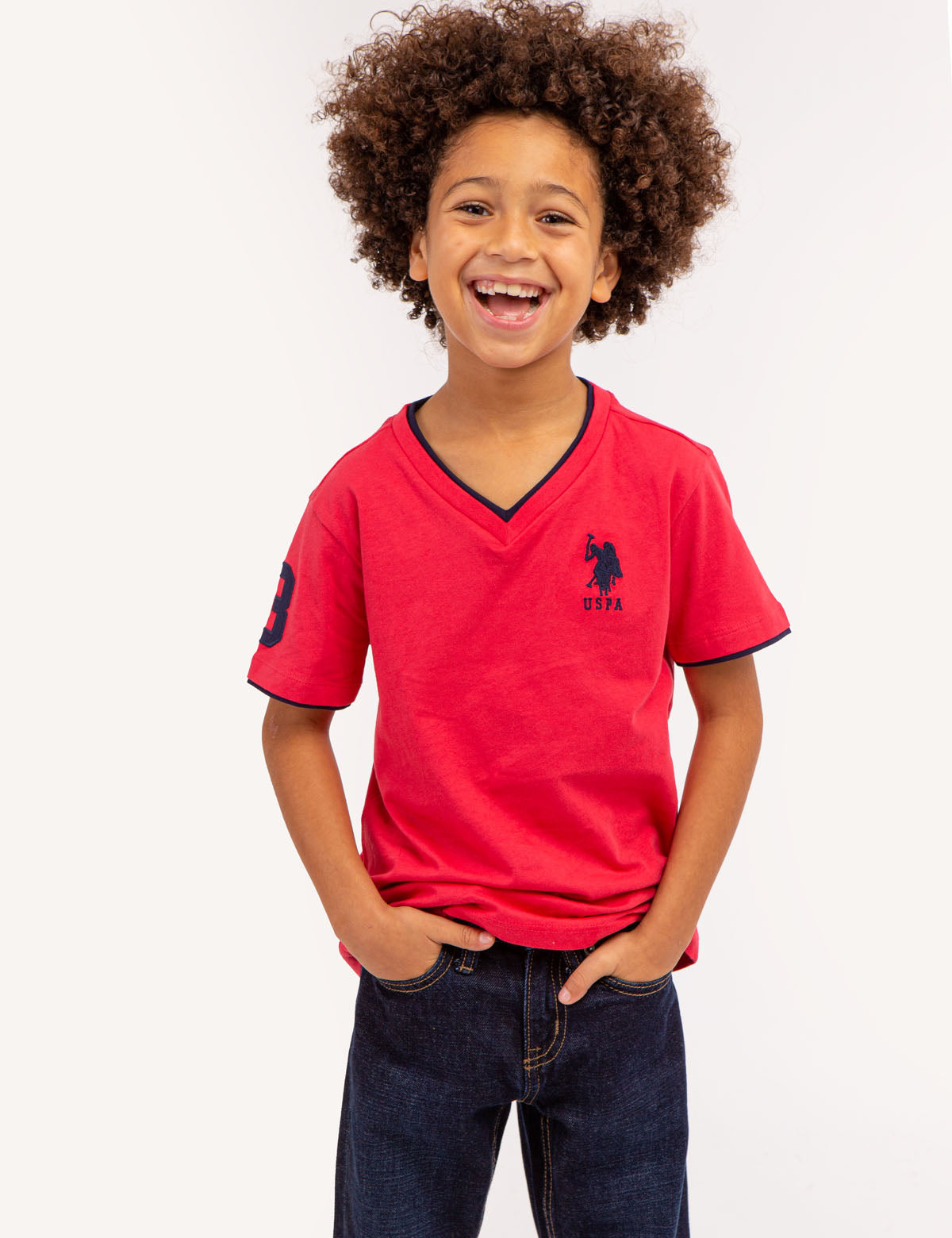 Boys Cotton V-Neck T-Shirt - Soft Basic Tee