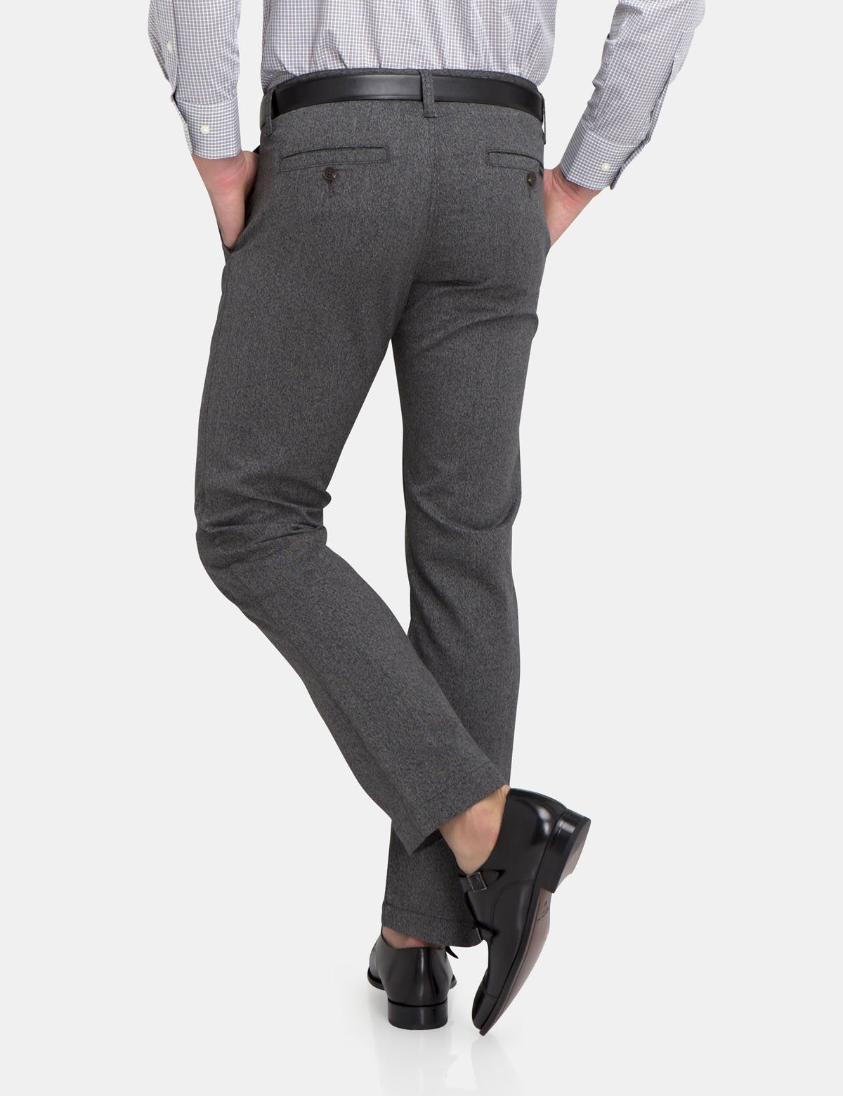 Stretch Straight Leg Pants with Button Closure & Zip Fly