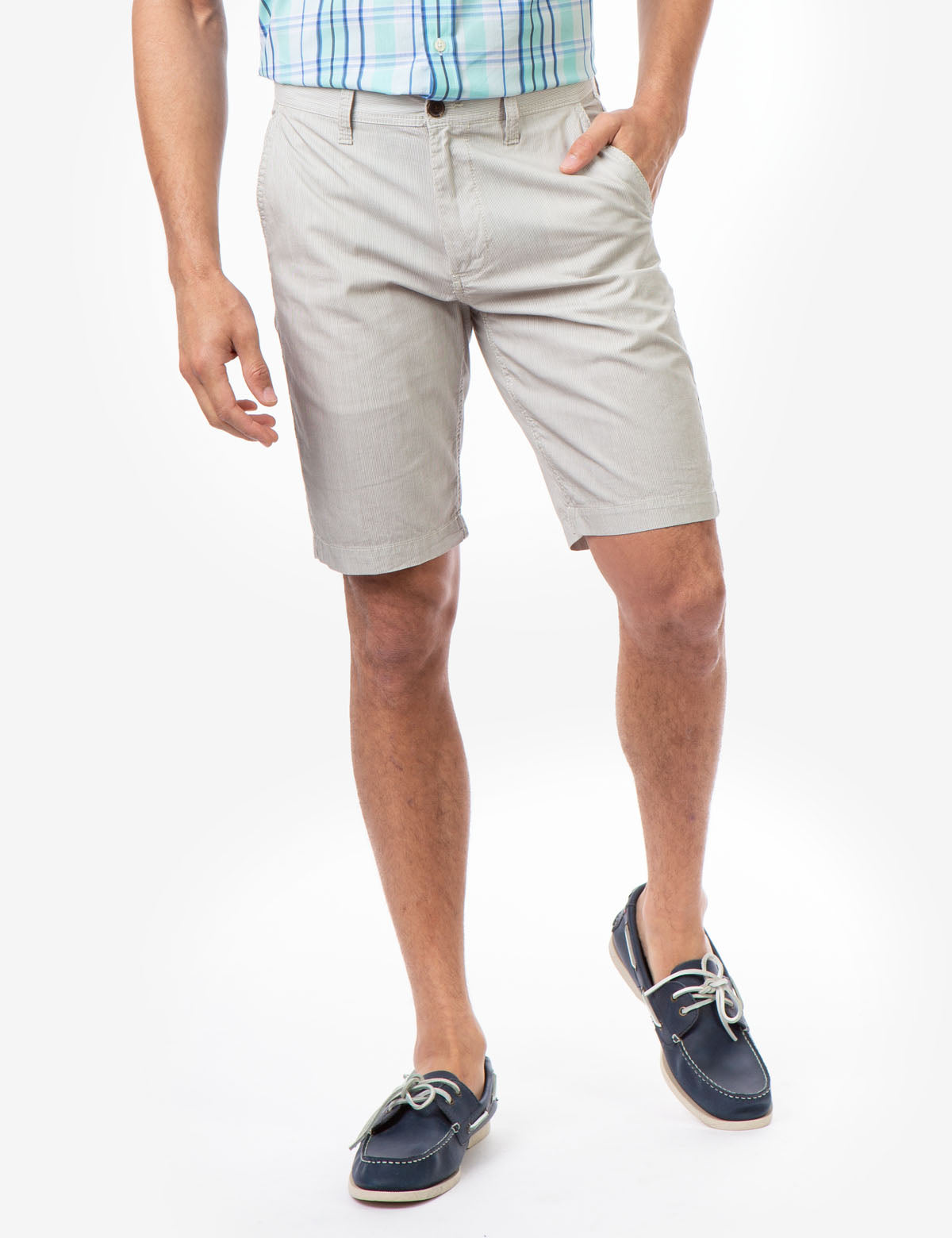 Men's Hartford Stripe Zip-Fly Shorts with Button Pockets