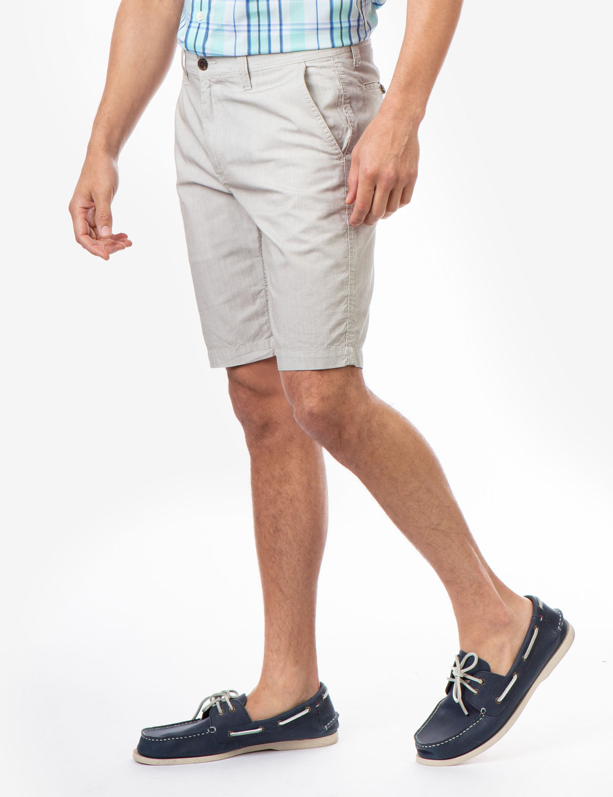 Men's Hartford Stripe Zip-Fly Shorts with Button Pockets
