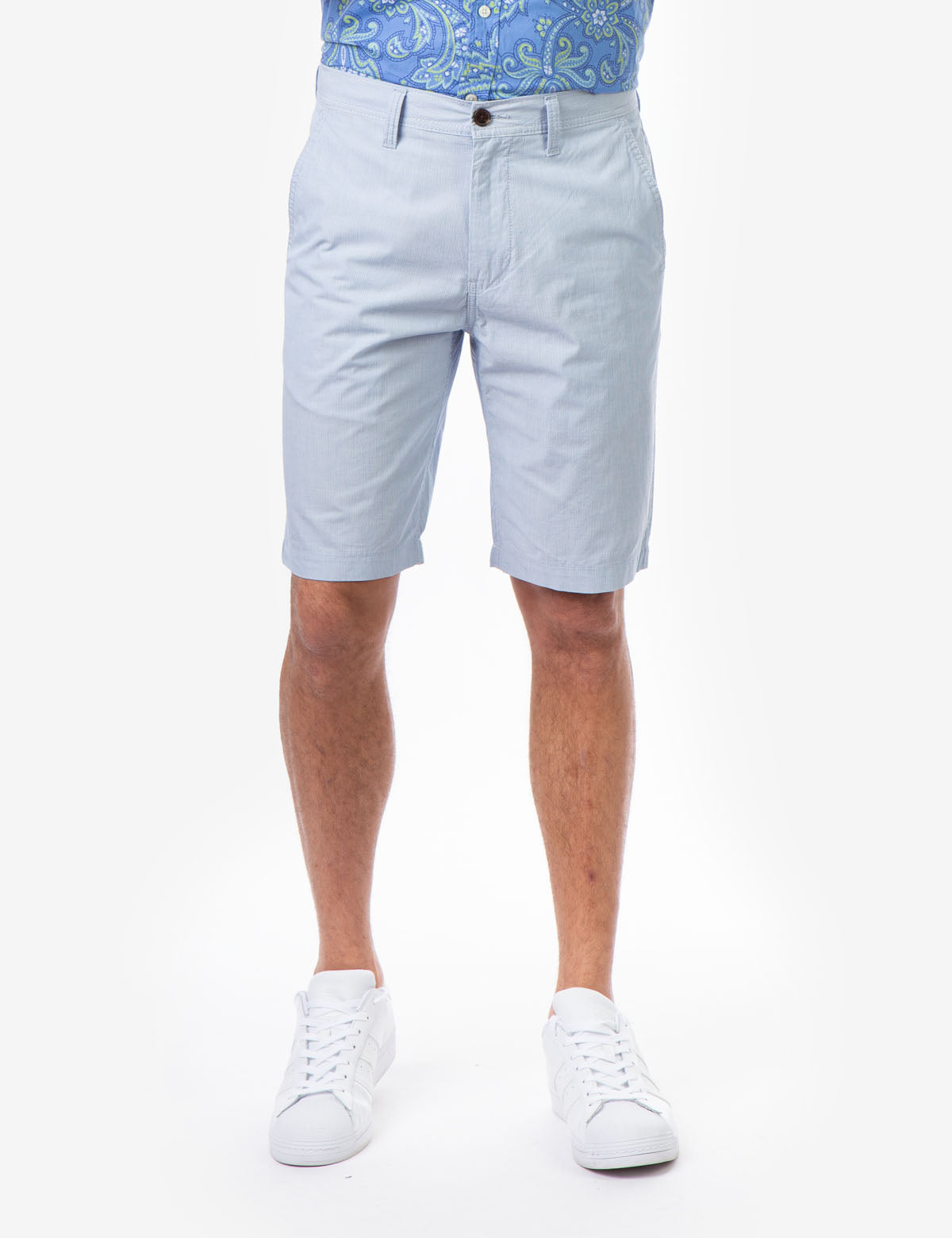 Men's Hartford Stripe Zip-Fly Shorts with Button Pockets