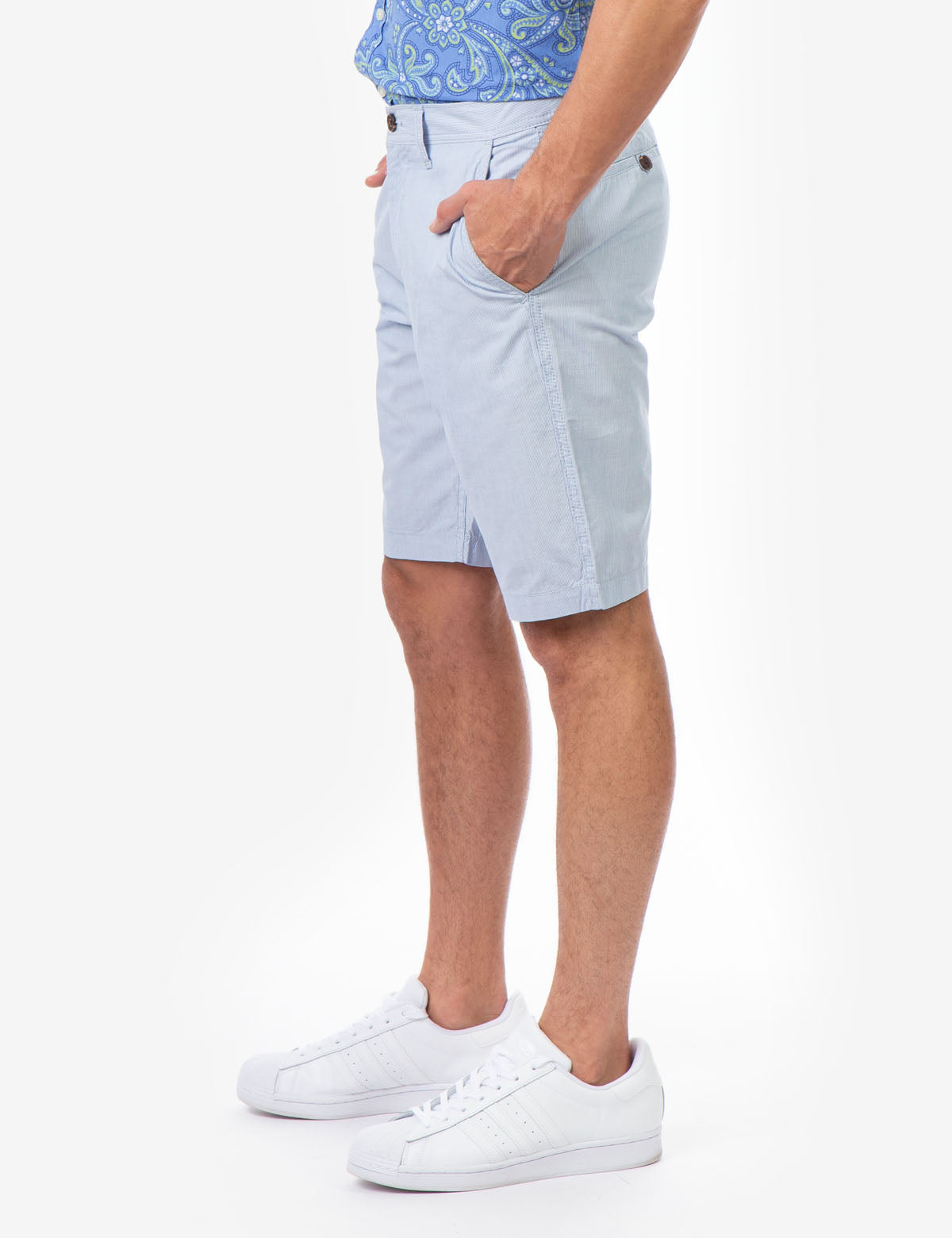 Men's Hartford Stripe Zip-Fly Shorts with Button Pockets