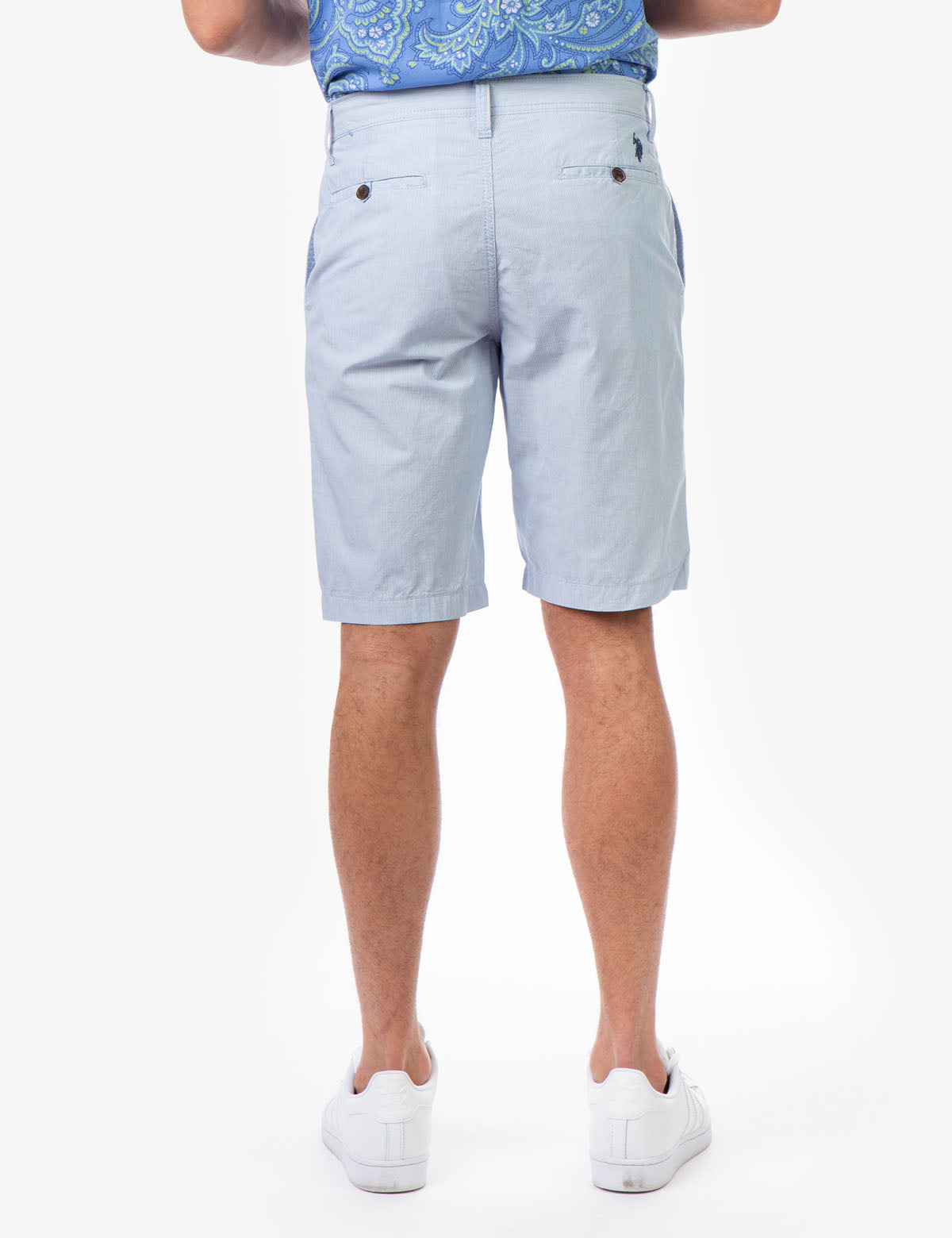 Men's Hartford Stripe Zip-Fly Shorts with Button Pockets