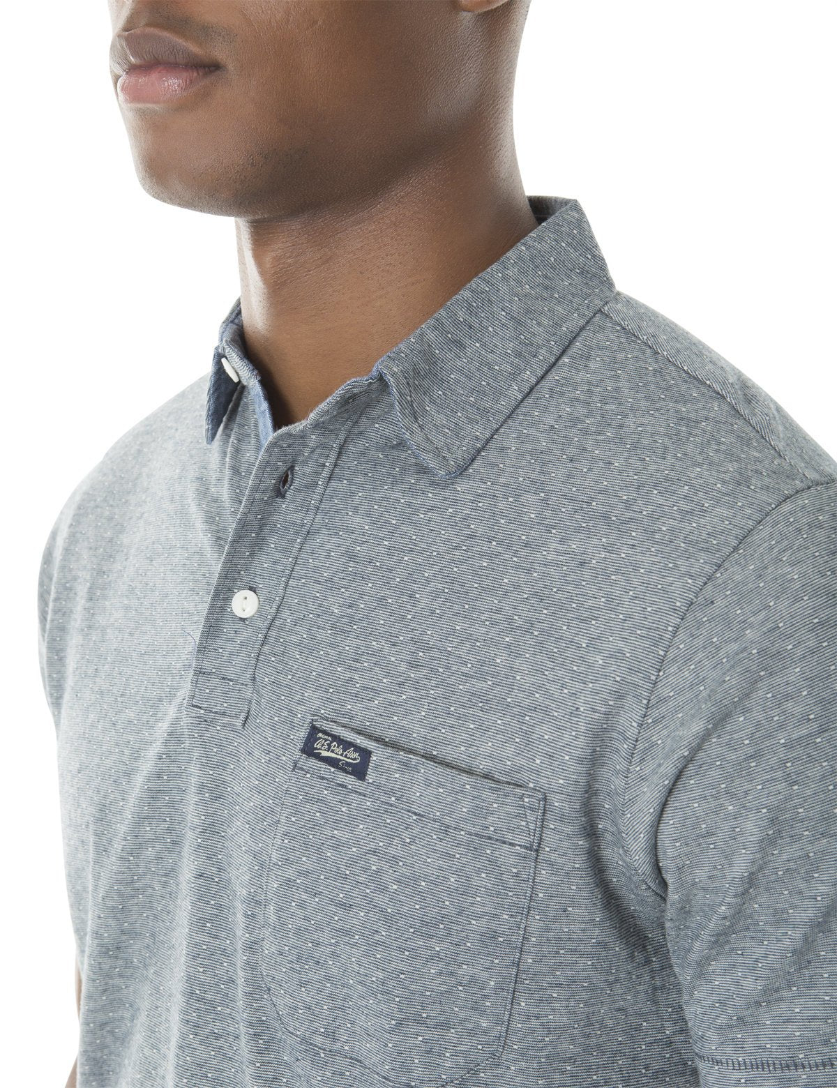 Men's Striped Jacquard Polo Shirt - Cotton Blend Classic Fit