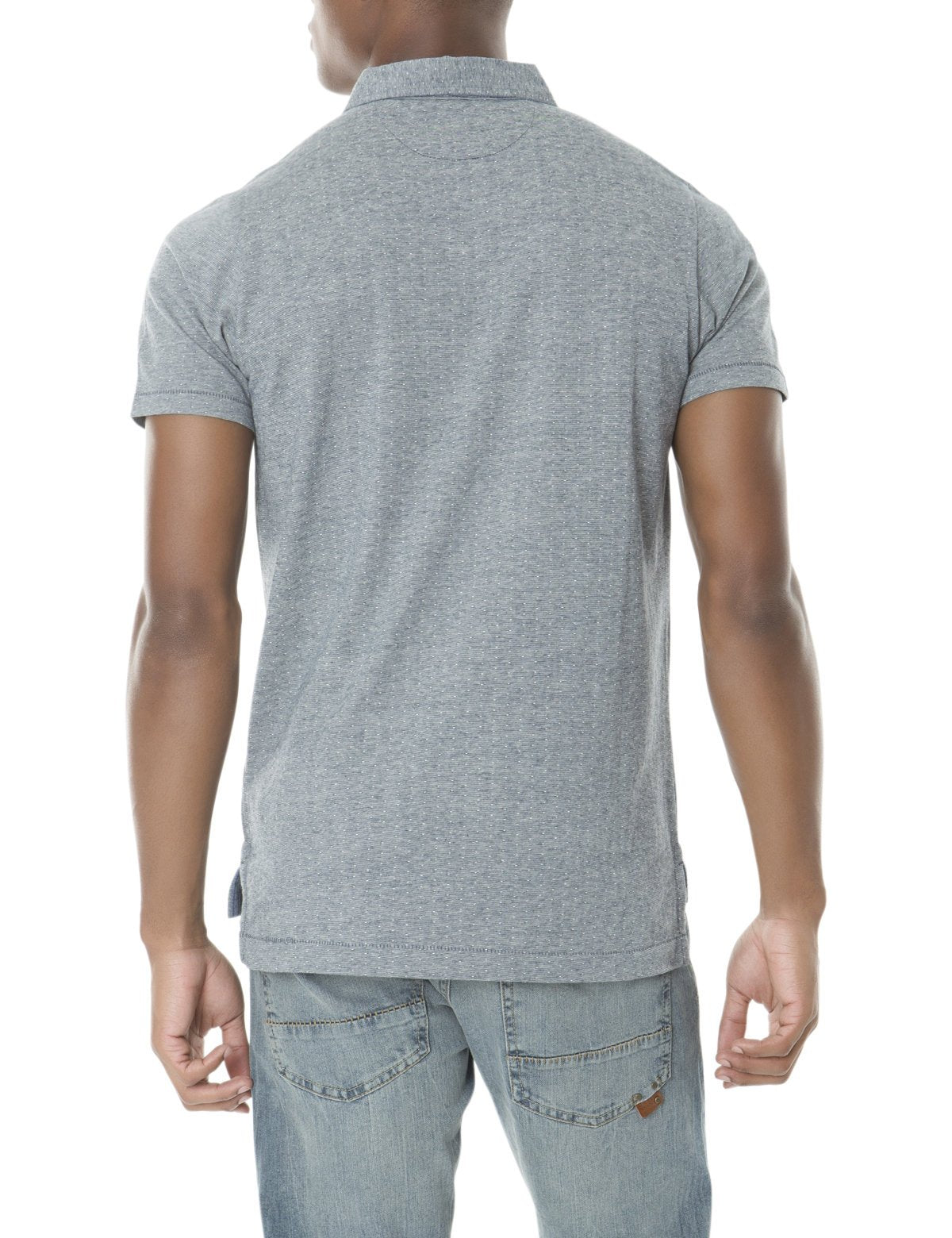 Men's Striped Jacquard Polo Shirt - Cotton Blend Classic Fit