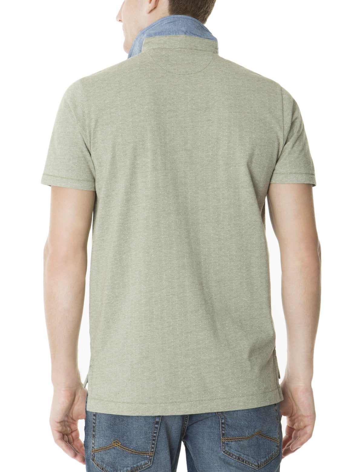 Men's Striped Jacquard Polo Shirt - Cotton Blend Classic Fit