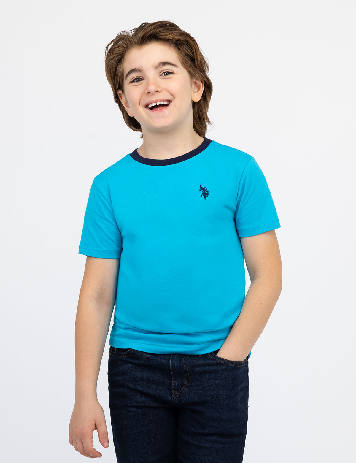 Boys Ringer Crew Neck Tee - Classic Cotton T-Shirt