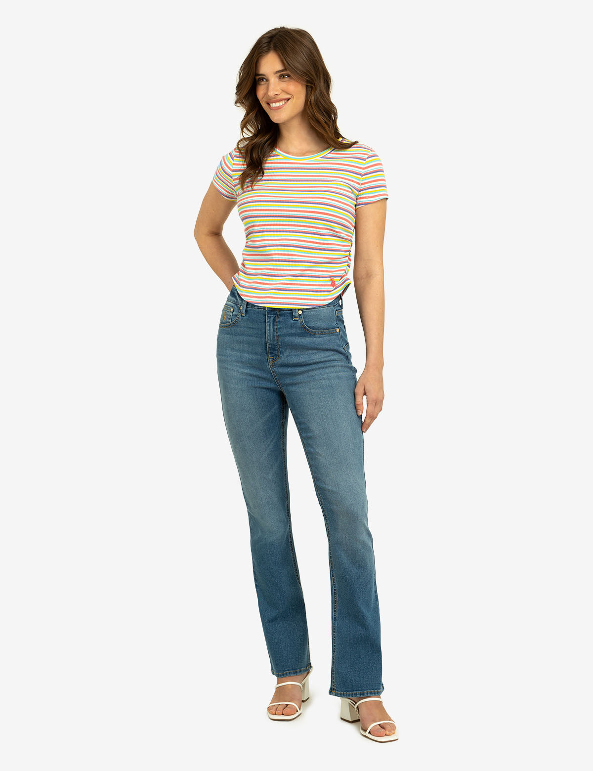 Striped Ruché Side Top - Women's Fashion Blouse