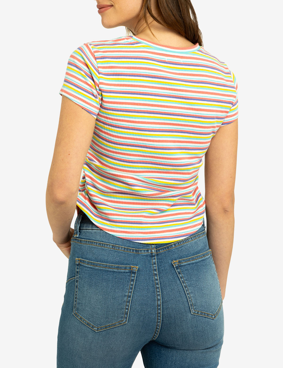 Striped Ruché Side Top - Women's Fashion Blouse