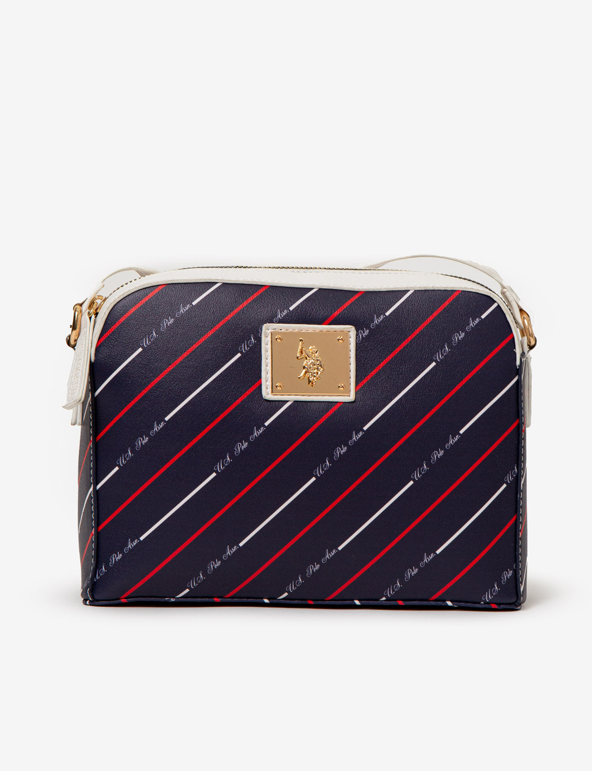 U.S. Polo Assn. Red & Navy Stripe Crossbody Bag with Adjustable Strap