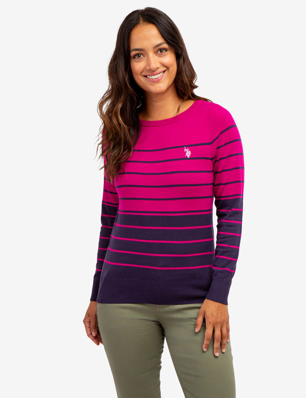 Striped Boat Neck Sweater for Women - Classic Knit Pullover