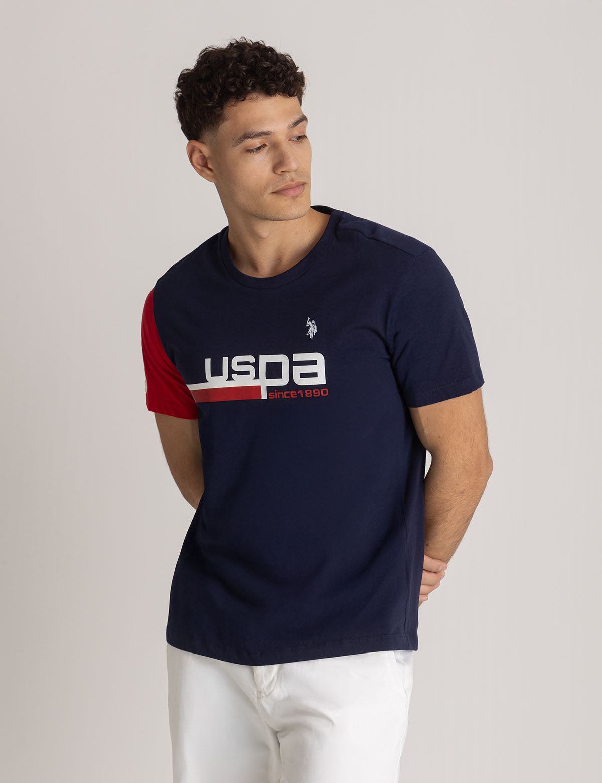 USPA Graphic Print Crew Neck T-Shirt for Men