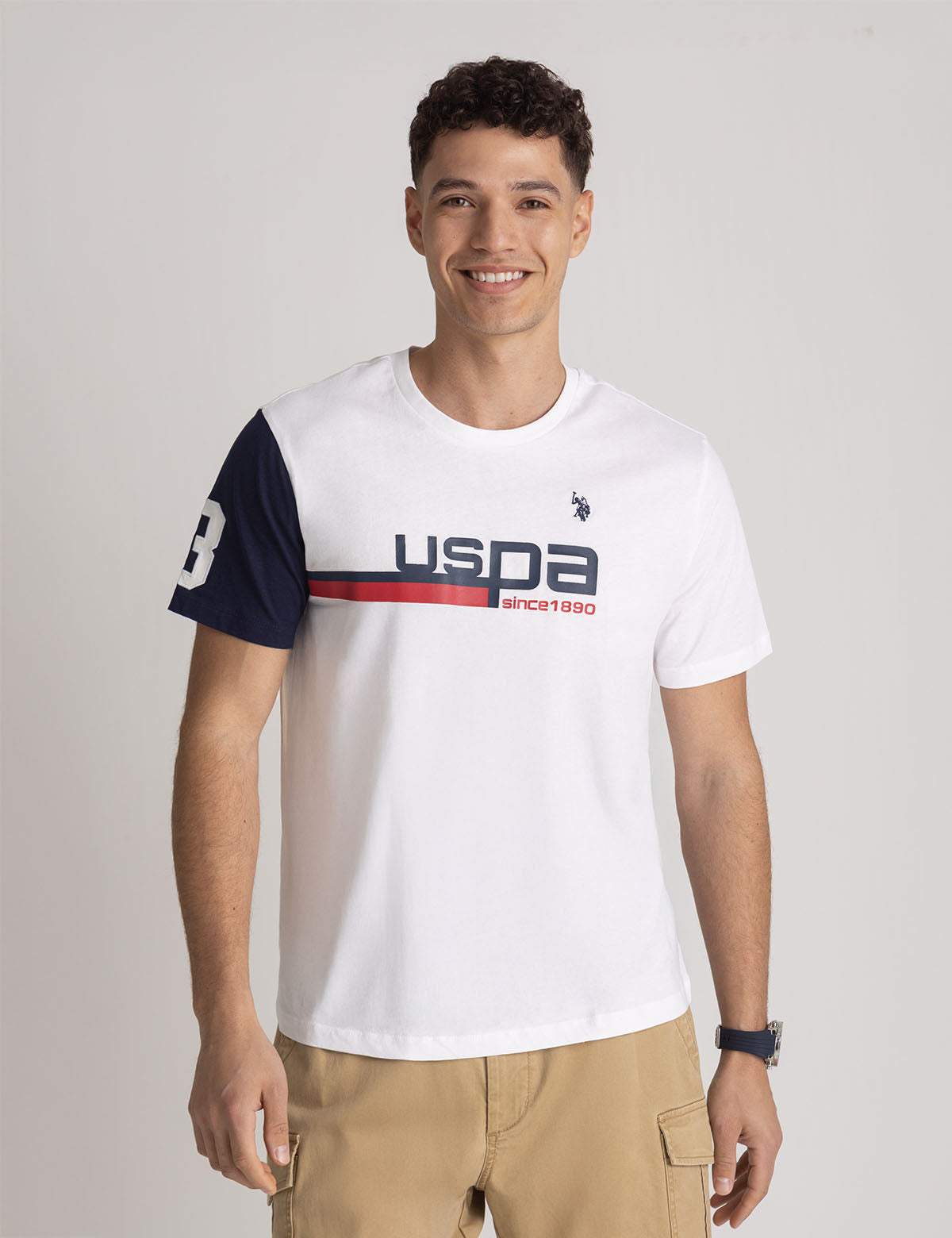 USPA Graphic Print Crew Neck T-Shirt for Men