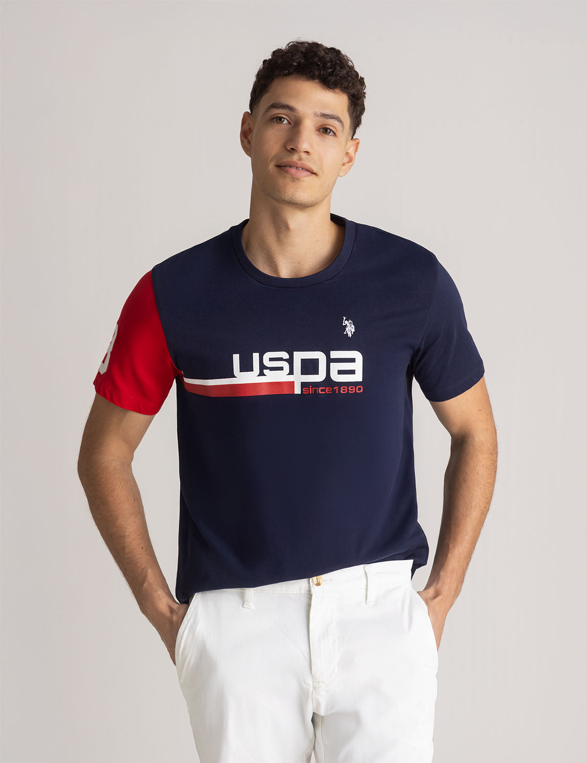 USPA Graphic Print Crew Neck T-Shirt for Men