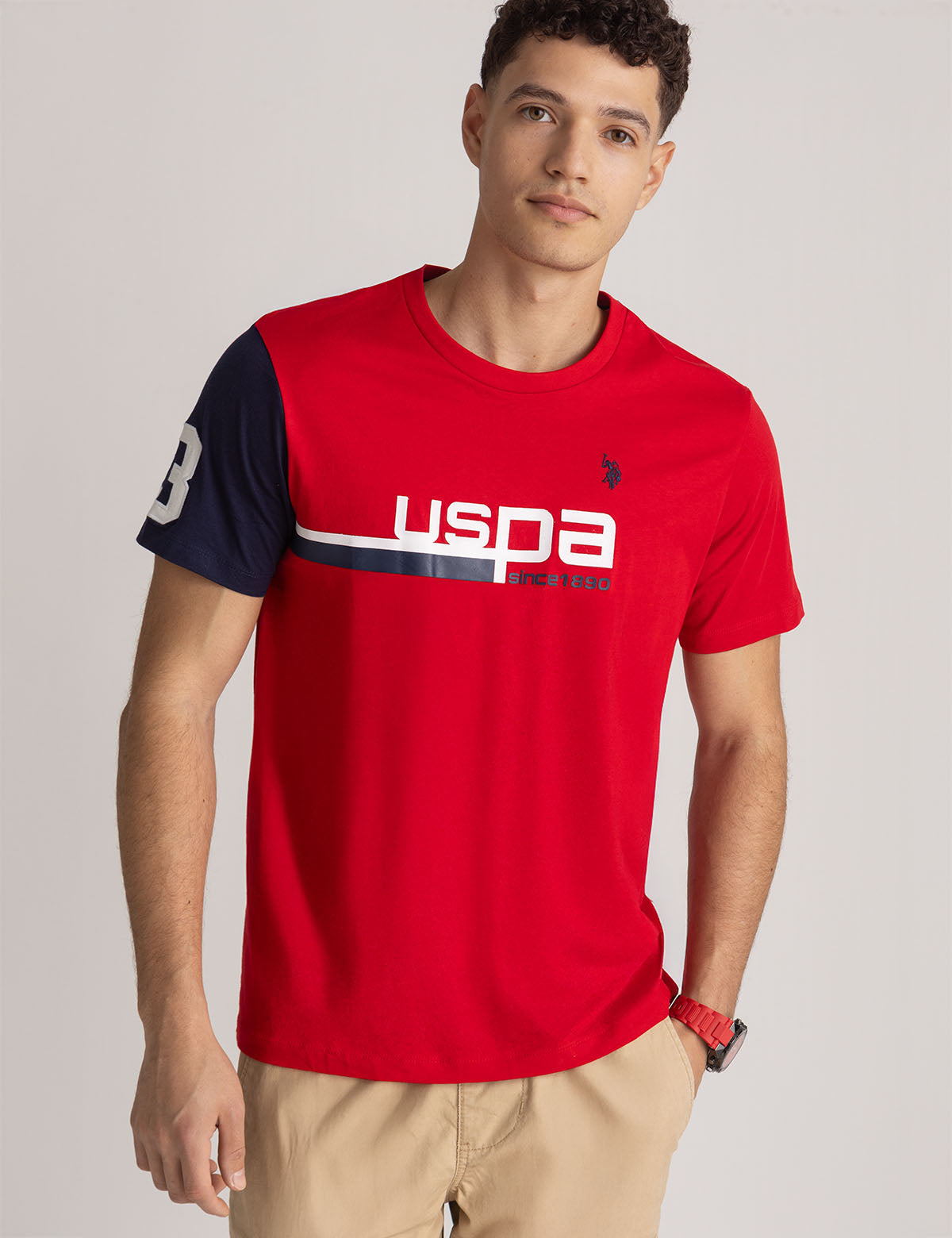 USPA Graphic Print Crew Neck T-Shirt for Men