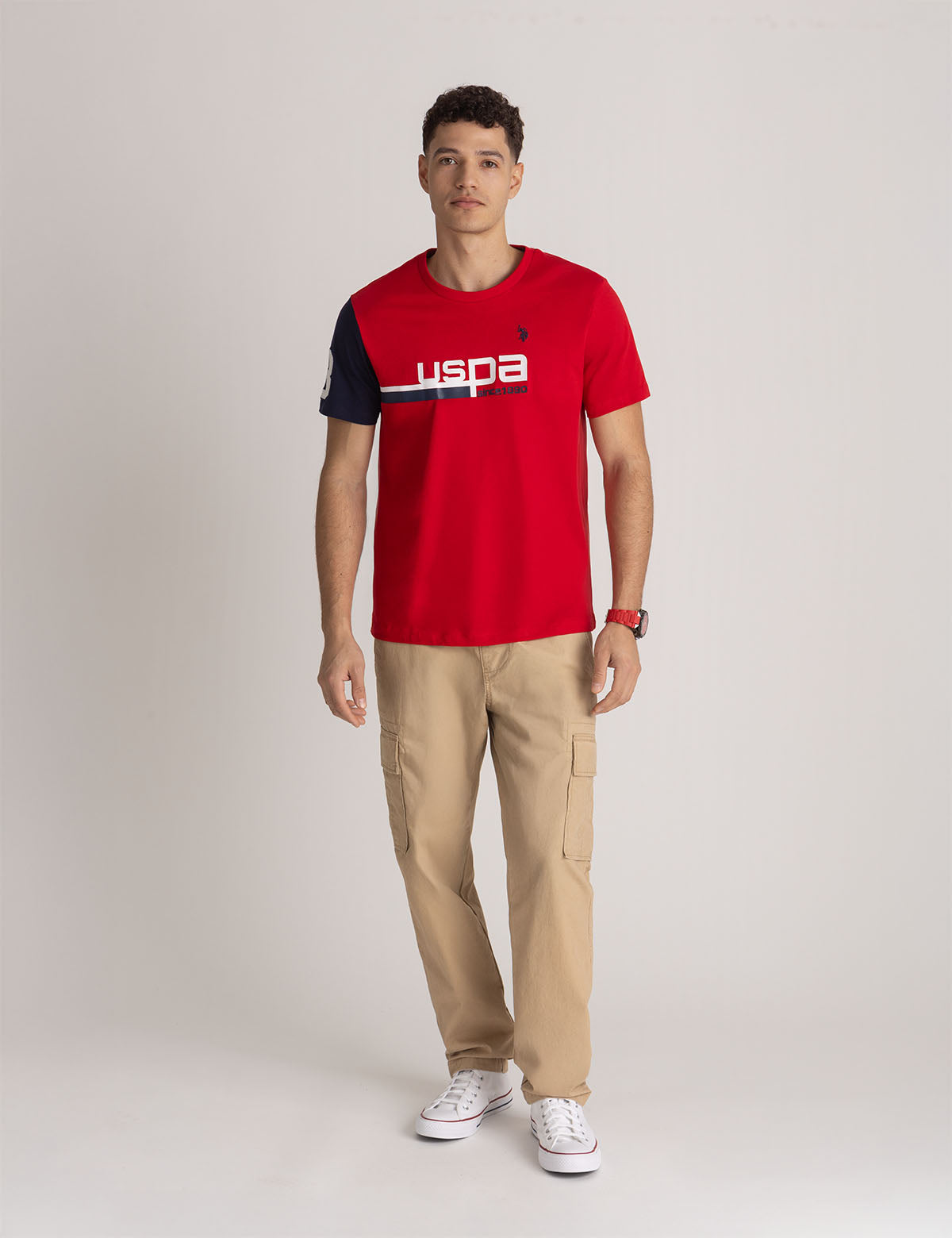 USPA Graphic Print Crew Neck T-Shirt for Men