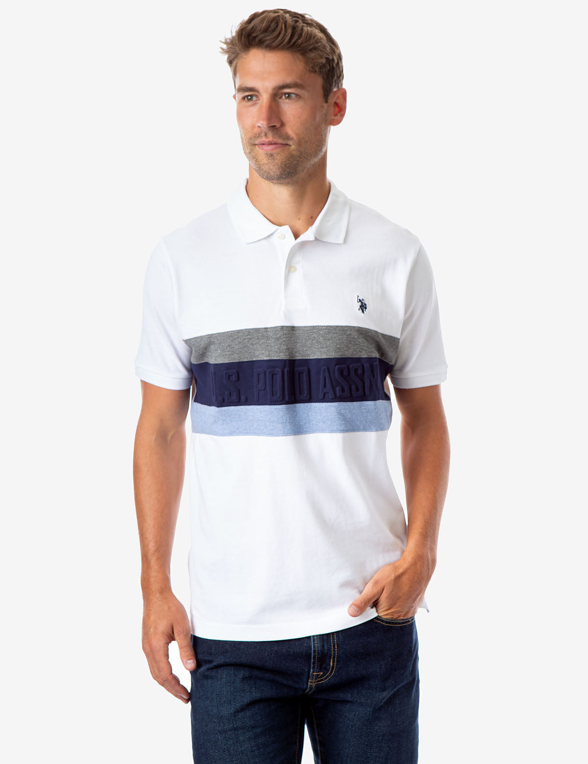 U.S. Polo Assn. Striped Embroidered Polo Shirt for Men