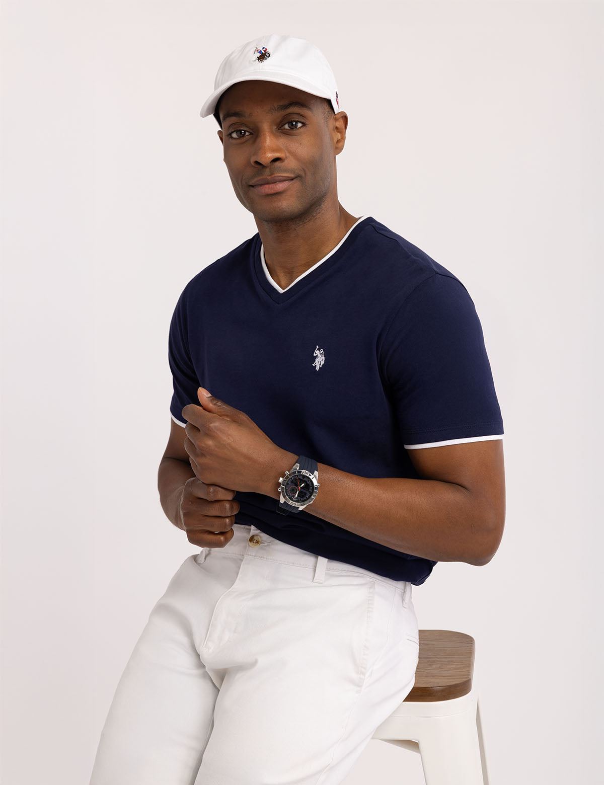 Double V-Neck T-Shirt for Men - Stylish Casual Tee