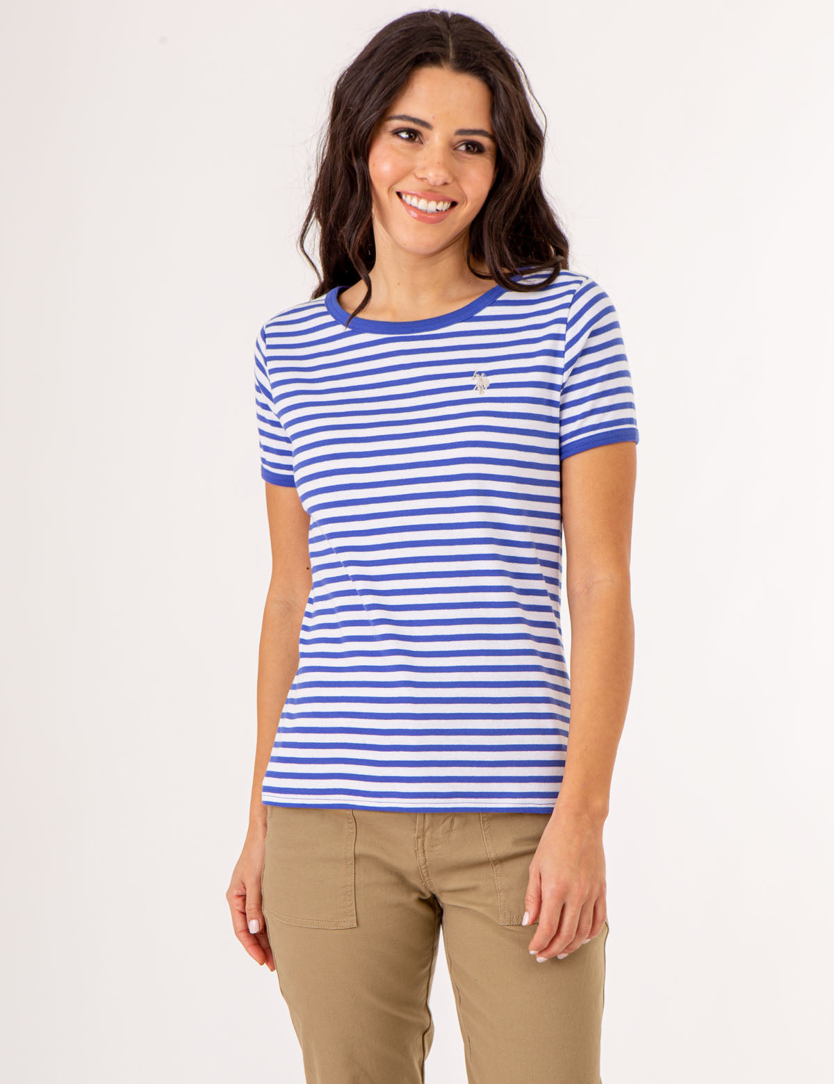 Vintage Striped Ringer T-Shirt with Contrast Neck Trim