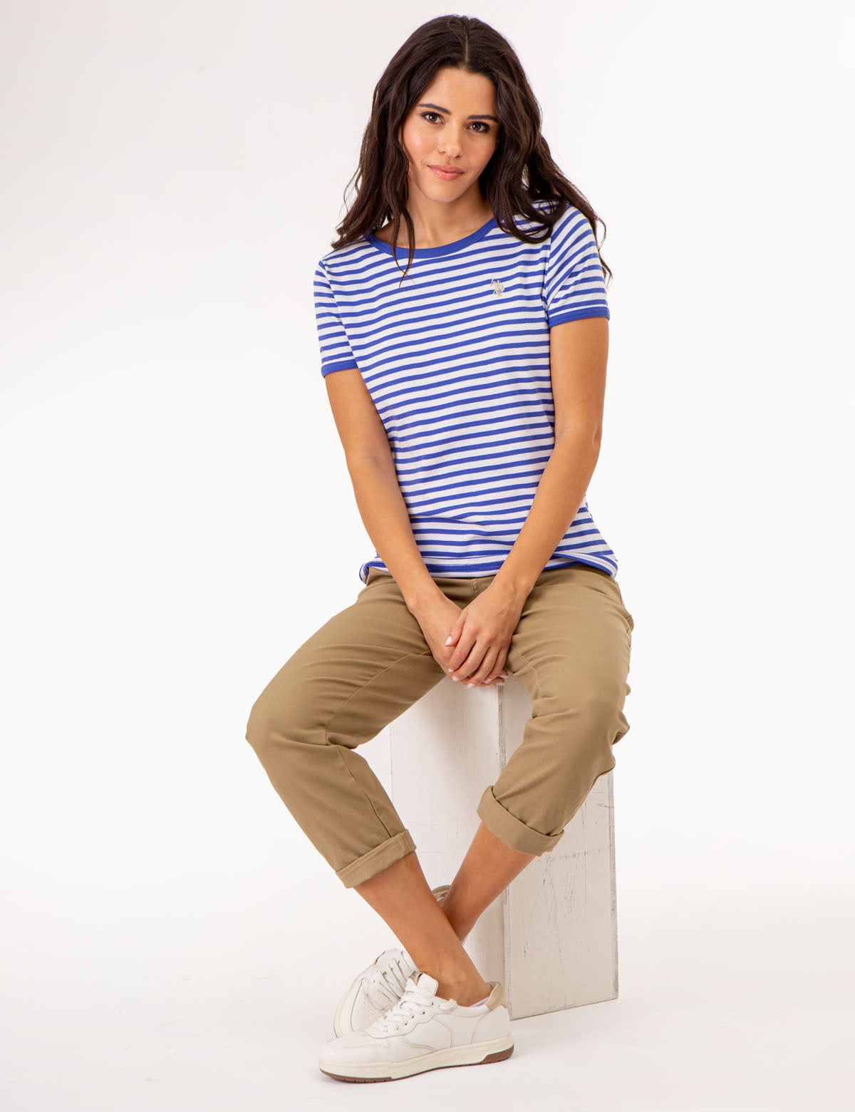 Vintage Striped Ringer T-Shirt with Contrast Neck Trim