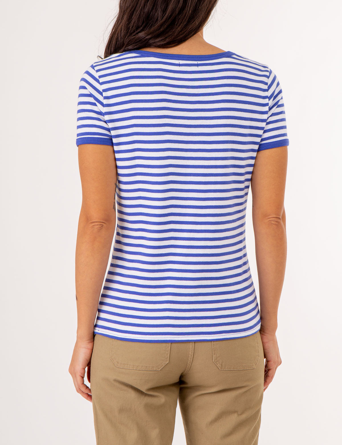 Vintage Striped Ringer T-Shirt with Contrast Neck Trim