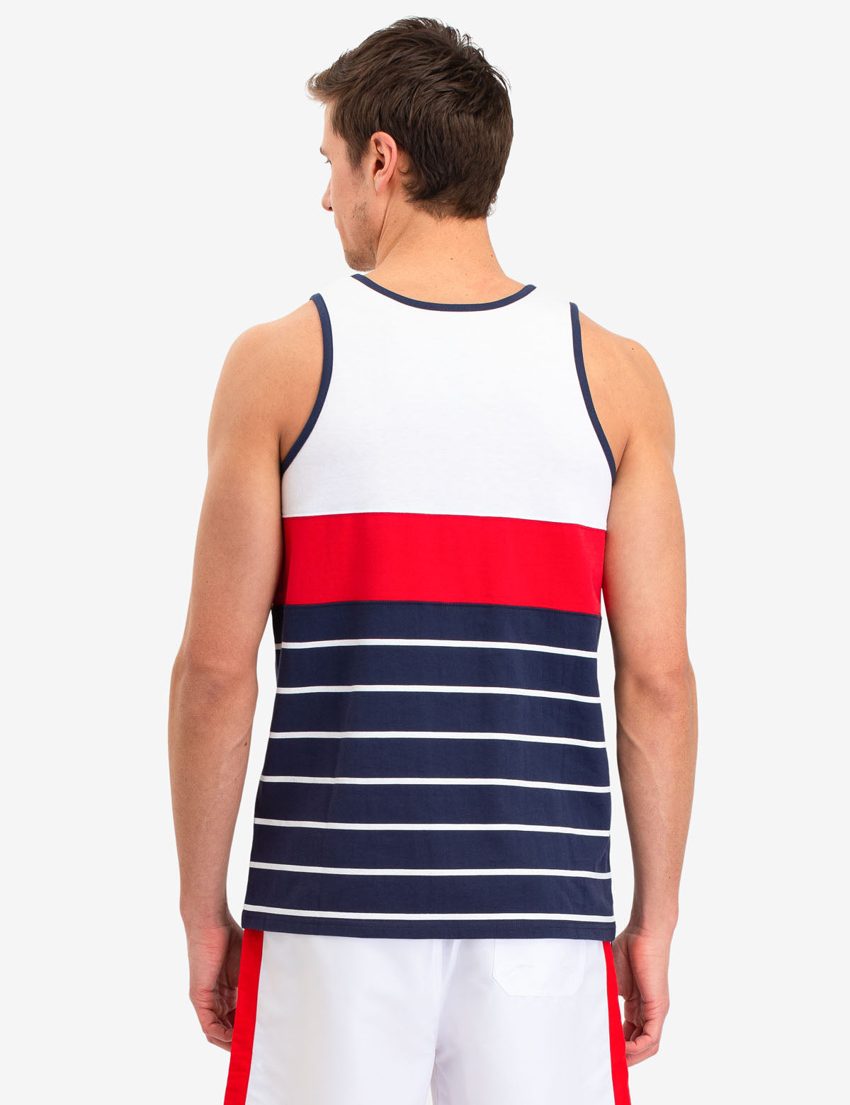 Men's Striped Cotton Blend Sleeveless Tank Top