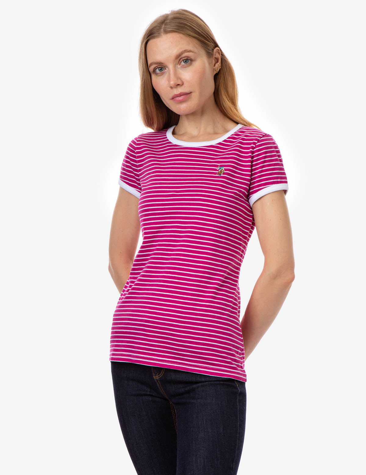 Striped Yarn-Dye Ringer T-Shirt with Embroidered Logo