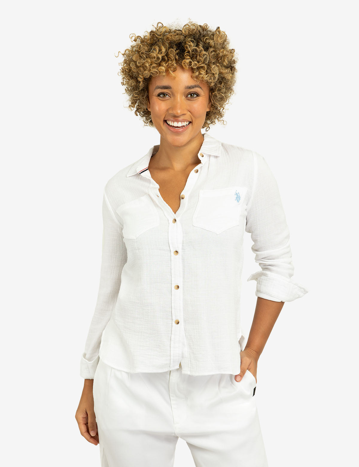 Textured Long Sleeve Button-Up Shirt for Men