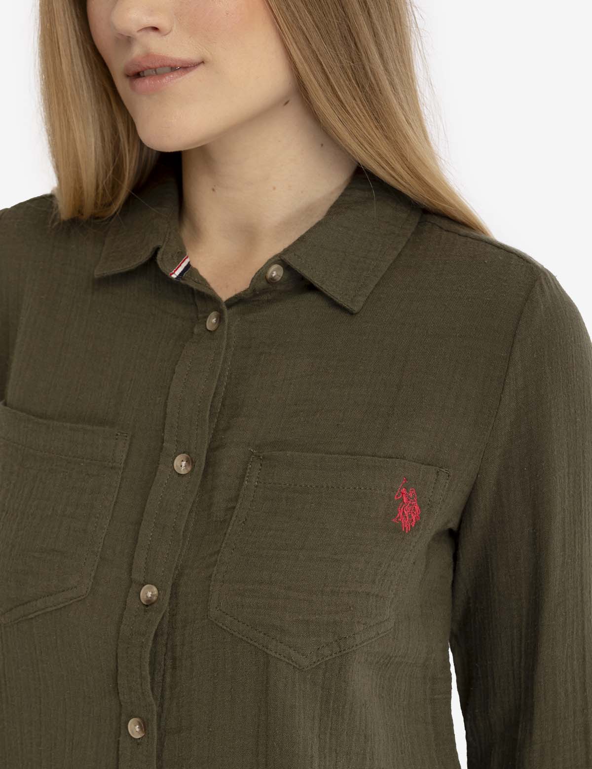 Textured Long Sleeve Button-Up Shirt for Men