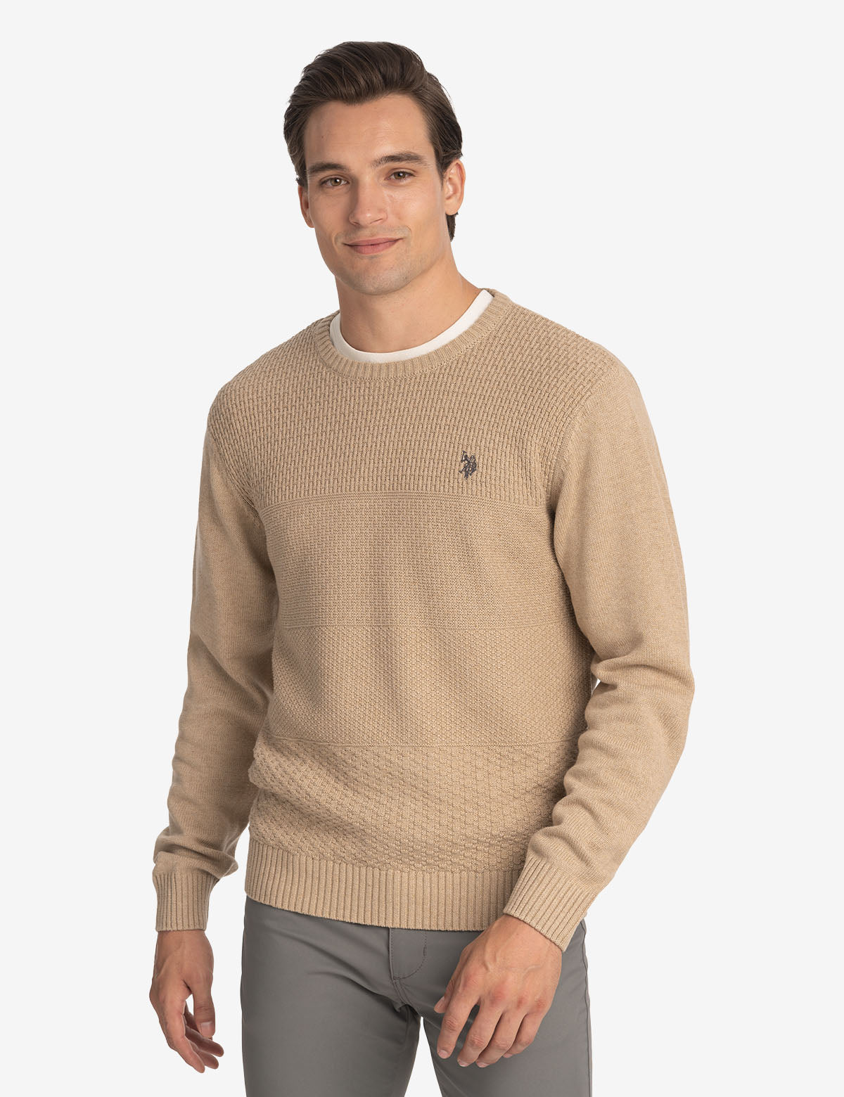 Textured Cotton Crew Neck Sweater for Men & Women