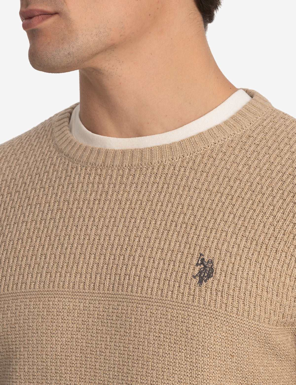 Textured Cotton Crew Neck Sweater for Men & Women