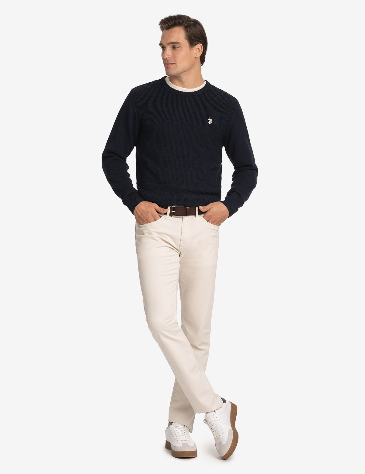 Textured Cotton Crew Neck Sweater for Men & Women