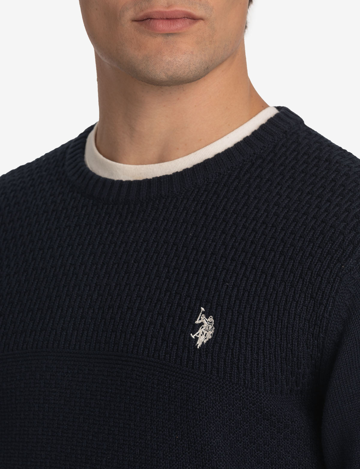 Textured Cotton Crew Neck Sweater for Men & Women