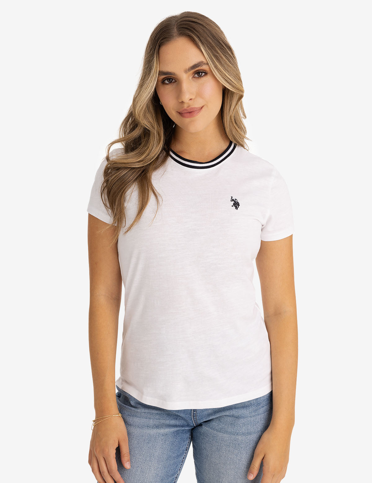 Vintage Ringer Neck Trim T-Shirt for Men & Women