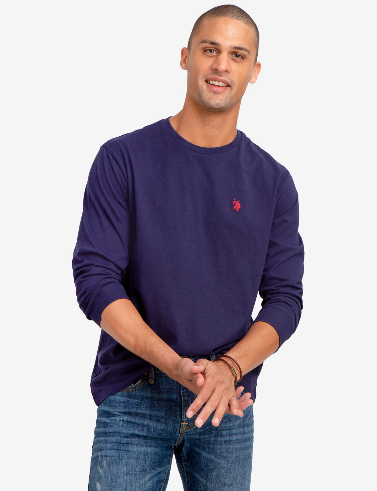 Men's Long Sleeve Solid Color T-Shirt - Casual Basic Tee