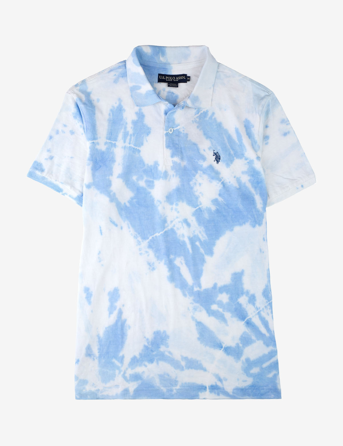 Tie Dye Polo Shirt with Embroidered Logo & Short Sleeves