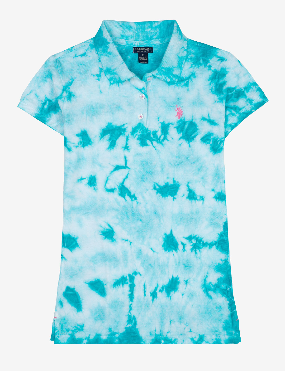 USPA Tie Dye Polo Shirt for Men - Short Sleeve Casual Top