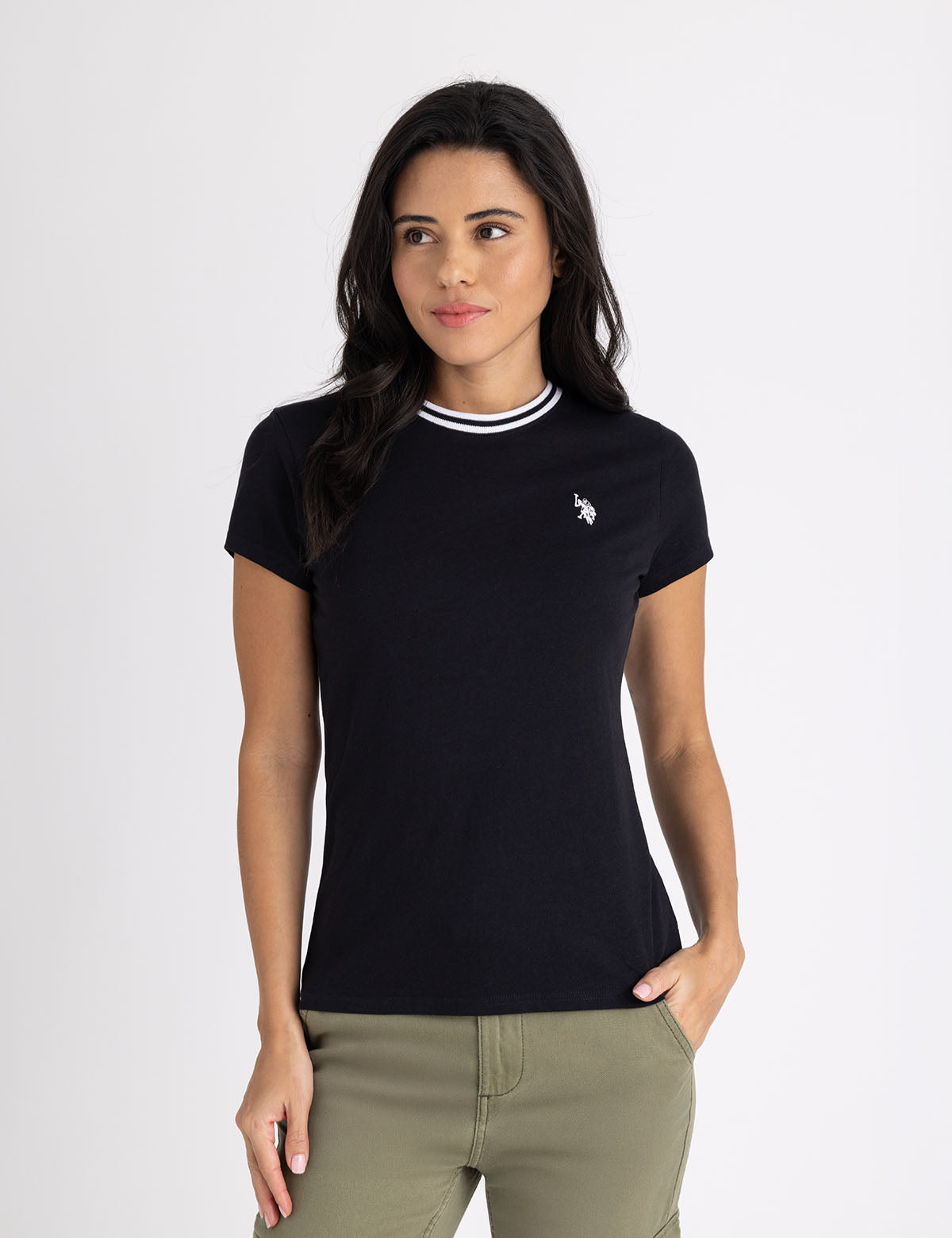Vintage Ringer Neck Trim T-Shirt for Men & Women