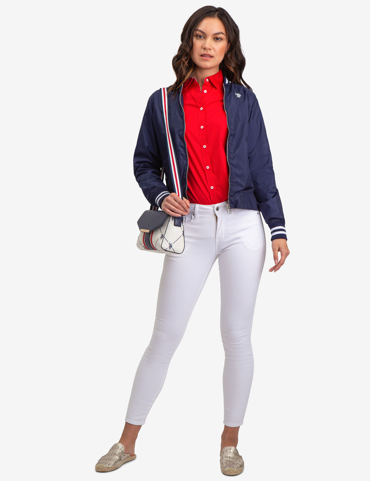 Men's Tipped Bomber Jacket with Zipper & Side Pockets