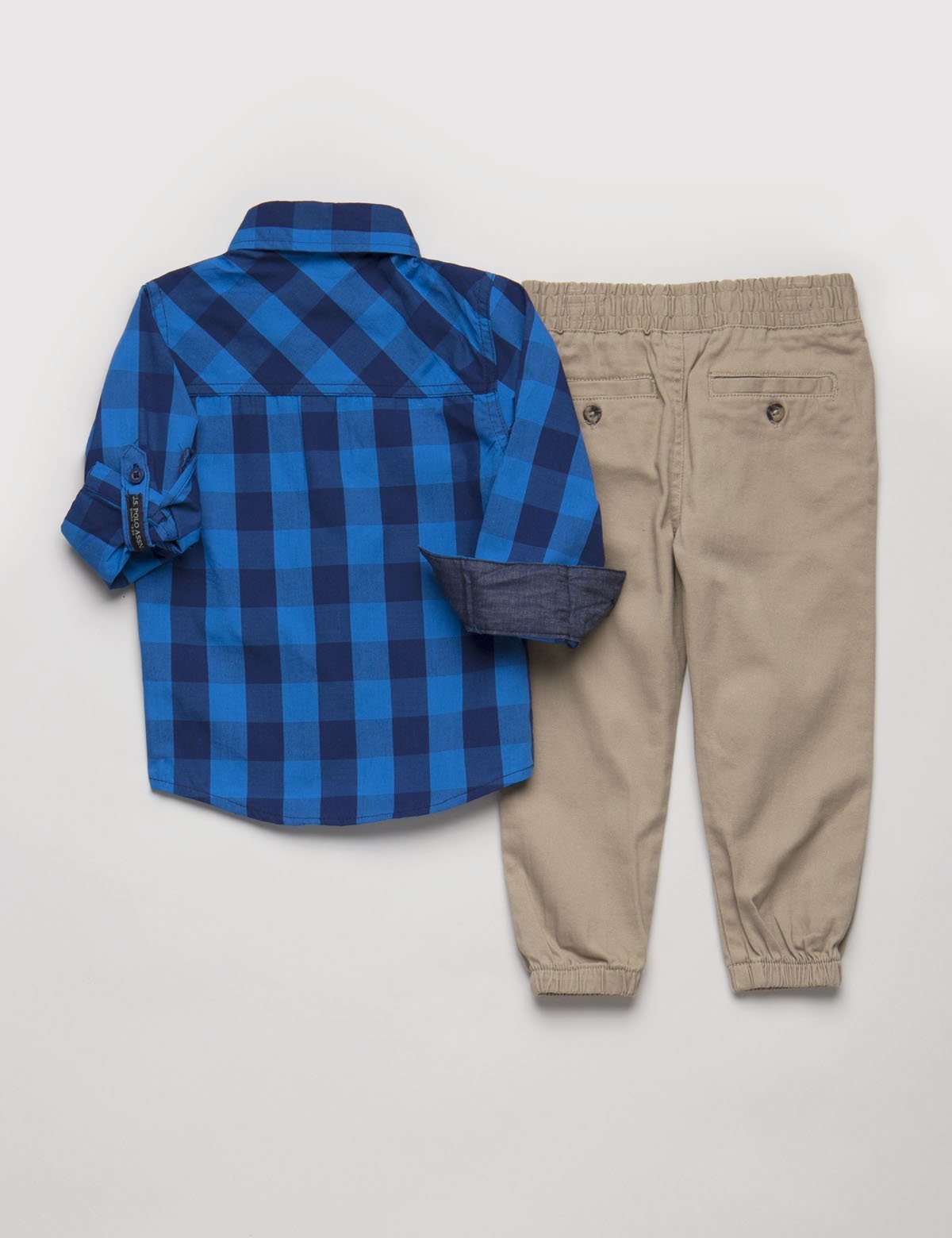 Boys' Plaid Shirt & Joggers 2-Piece Toddler Set