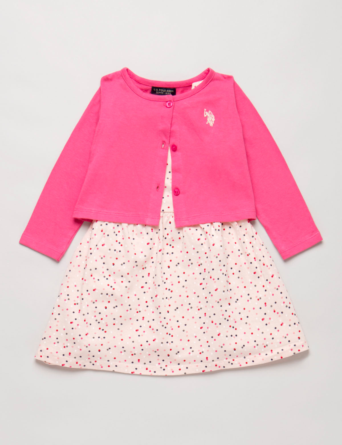 Toddler Girls 2-Piece Outfit: Dress & Cardigan Set