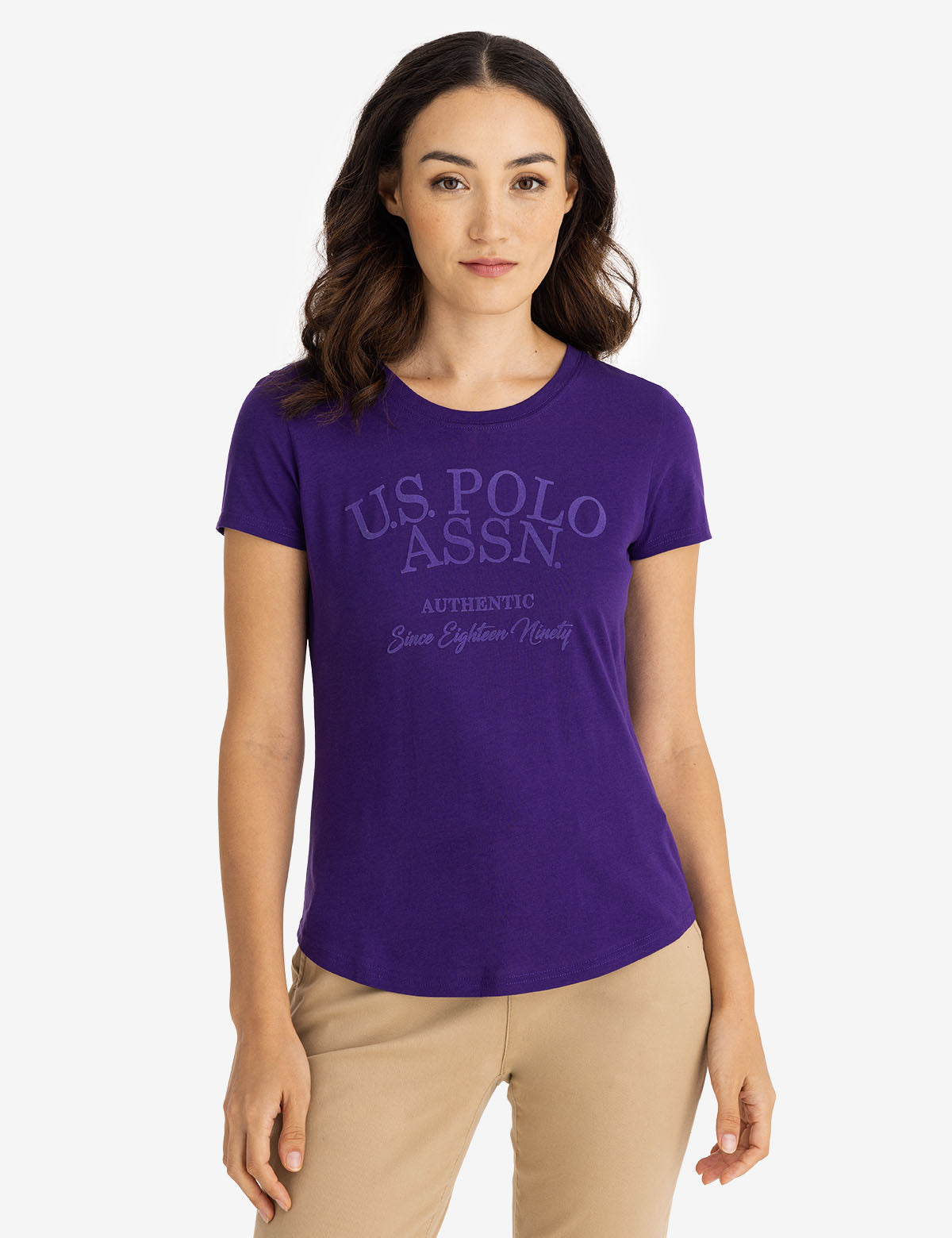 Flocked Semi Scoop Jersey T-Shirt - Tonal Design