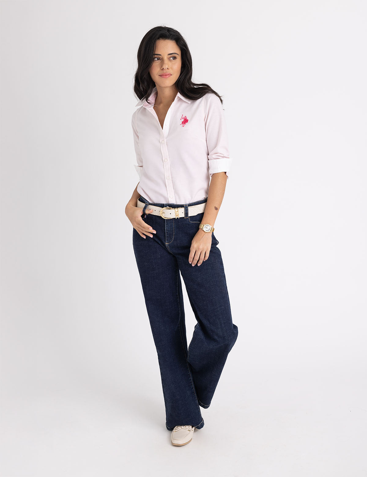 Men's Classic Oxford Shirt - Cotton Blend Button-Up with Tonal Logo