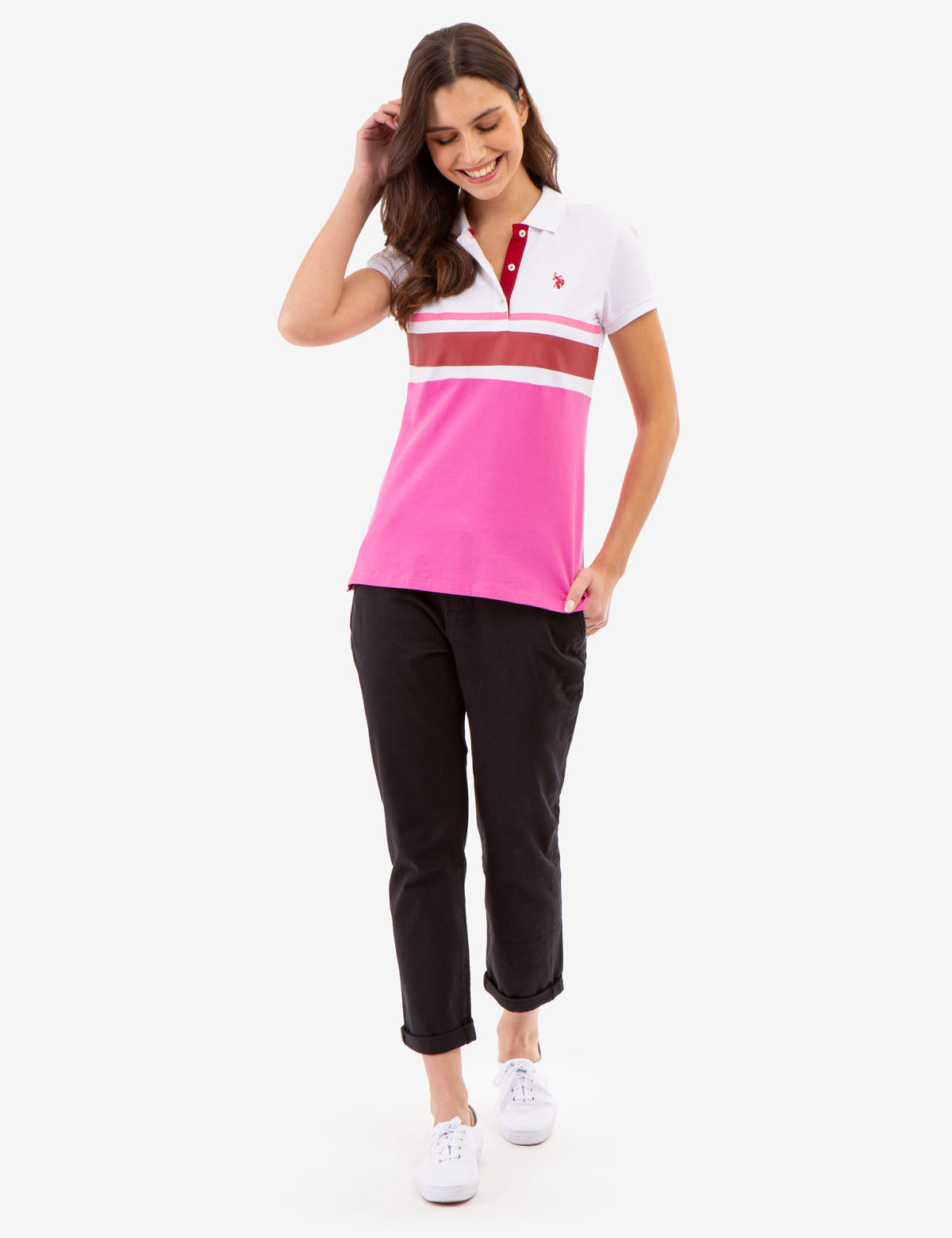Men's Tri-Color Block Polo Shirt - Stylish Casual Wear