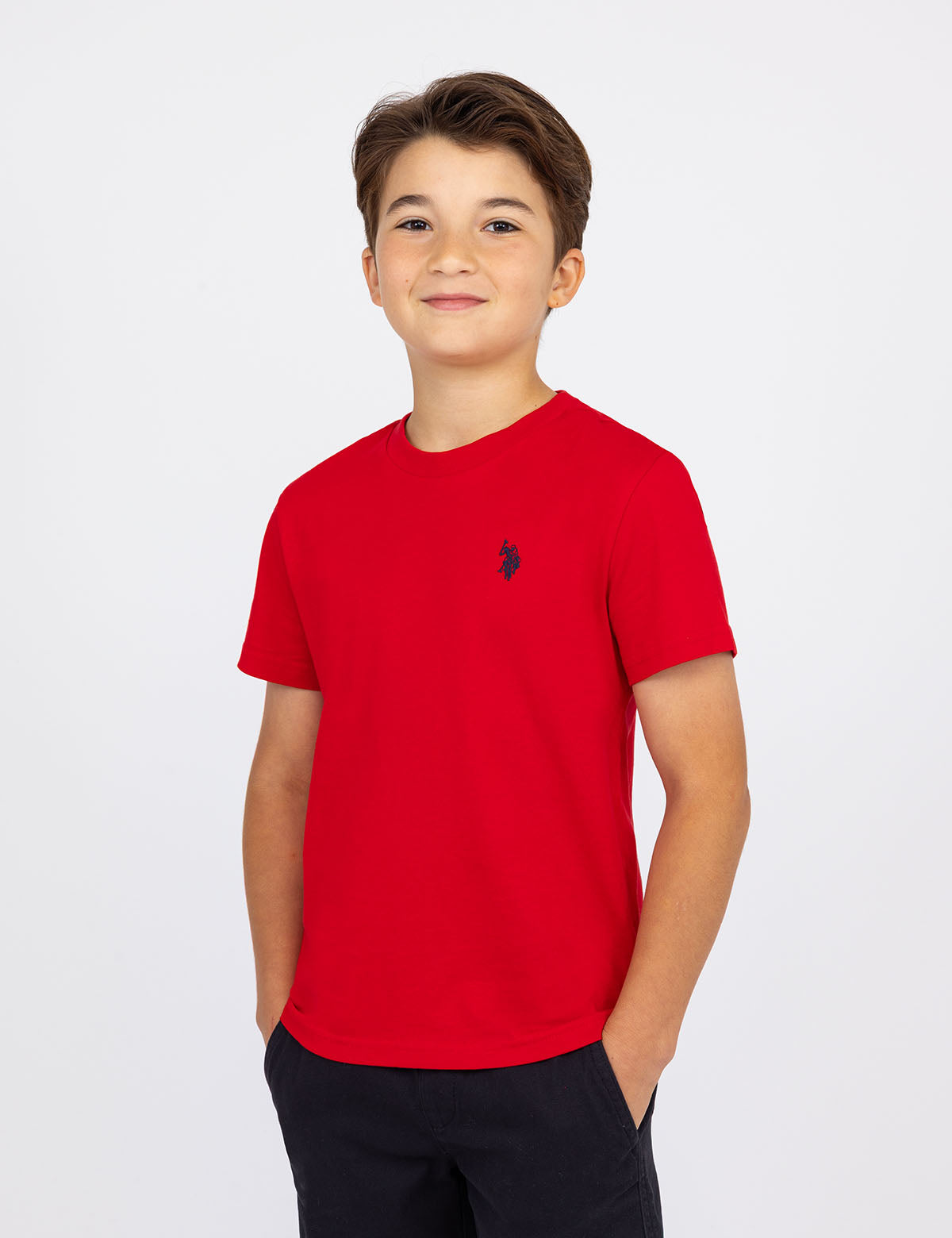 Boys Cotton Crew Neck T-Shirt with Logo