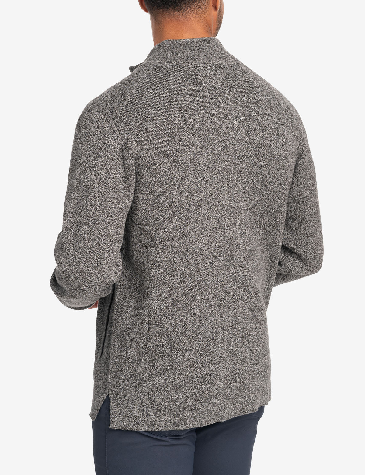 Twist Marl Full Zip Sweater - Casual Knit Pullover